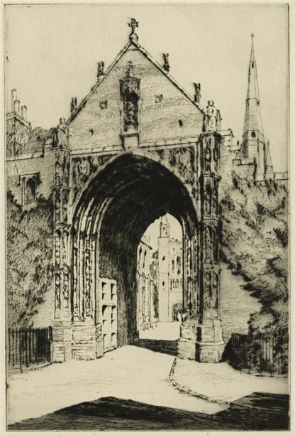 Sybil Andrews (1898-1992) Pencil Signed Etching - The Erpingham Gate Norwich0