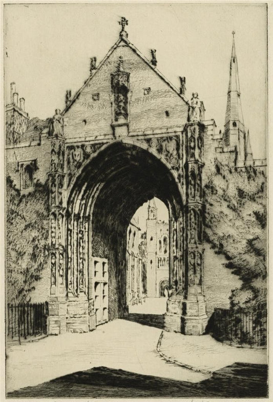 Sybil Andrews (1898-1992) Pencil Signed Etching - The Erpingham Gate Norwich0