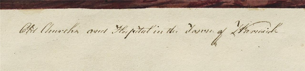 Mary Webster (1794-1883) Watercolour Painting Old Church & Hospital Warwick 18464