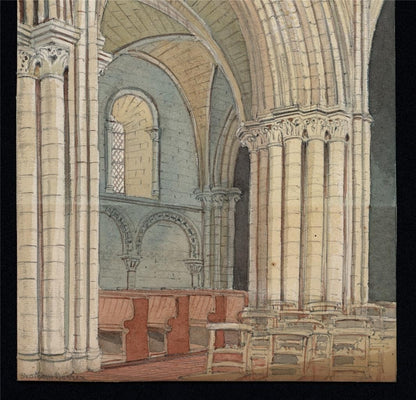 Church Interior Shoreham Sussex Watercolour Painting - James Foster Wadmore4