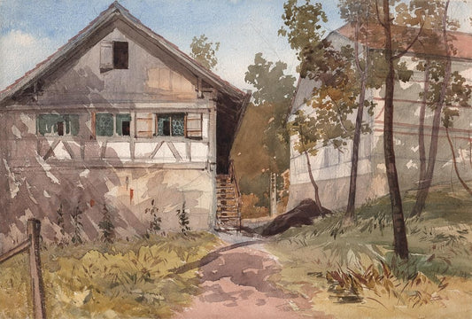 Sir George Charles D’Aguilar - Watercolour Painting Near Salenstein Switzerland0