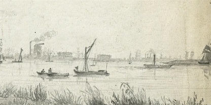 James Wilcox (17781865) Watercolour Painting  Blackwall Reach London 184312