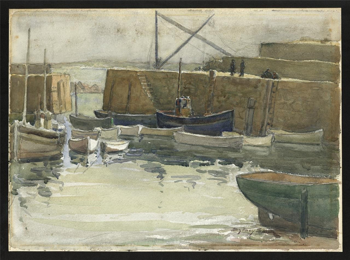 Sydney Smith (1912-1982) Watercolour Painting Mousehole Cornwall2