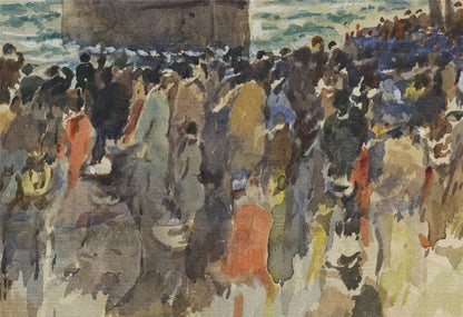 HMS Warspite Launch Devonport Plymouth 1913 Watercolour Painting - Signed10