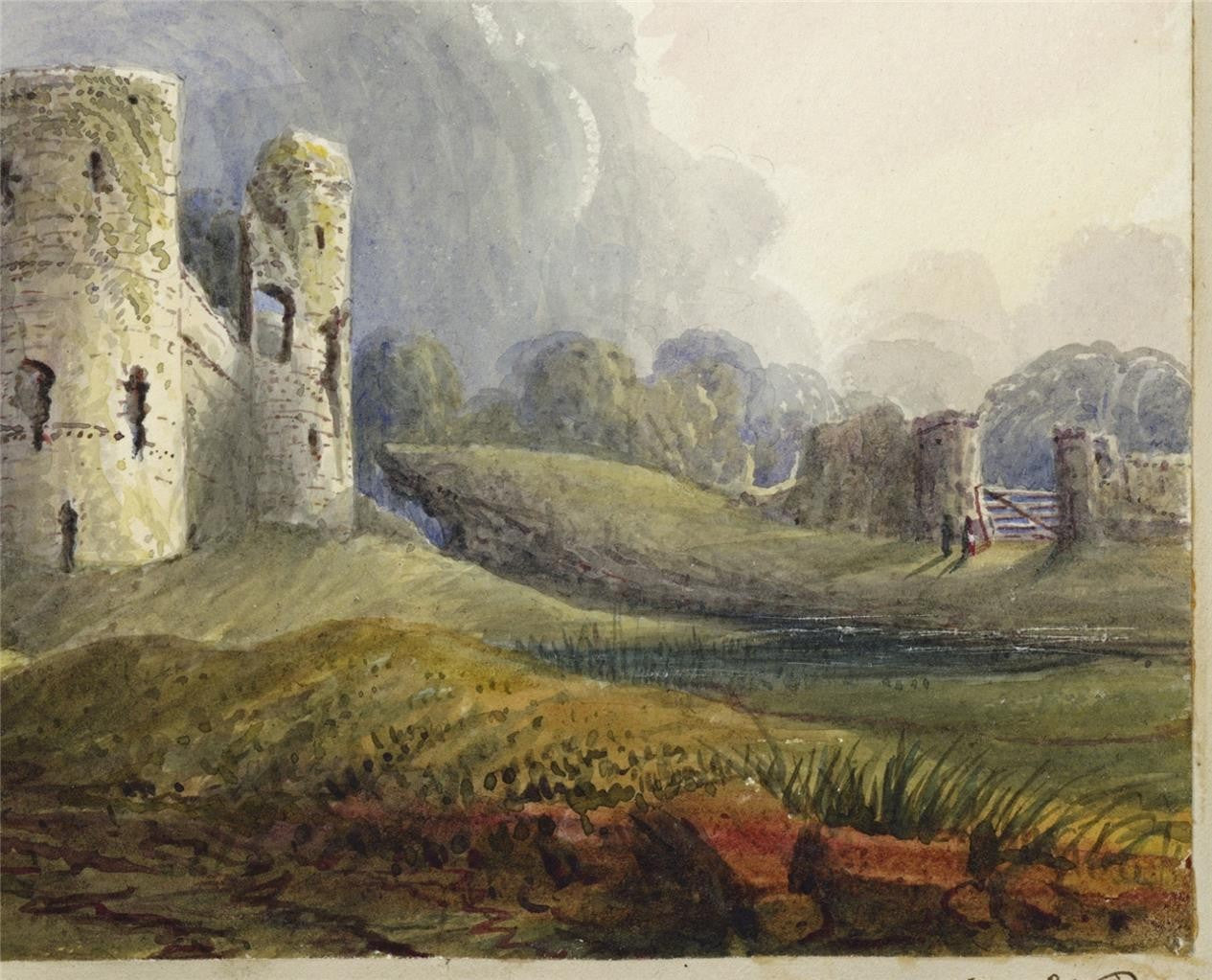 Mary Webster (1794-1883) - Watercolour Painting - Pevensey Castle Sussex - 18426
