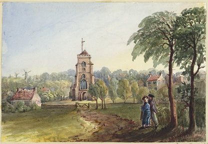 Mary Webster (1794-1883) Watercolour Painting - Eastbourne Church 18420