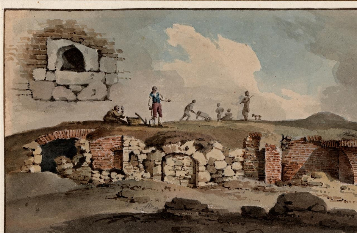 Ruins Of Sanctuary Church Westminster London Watercolour Painting 19th Century10