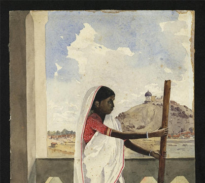 A Female Rice Grinder India 1888 - Watercolour Painting - Arthur Herbert Hussey7