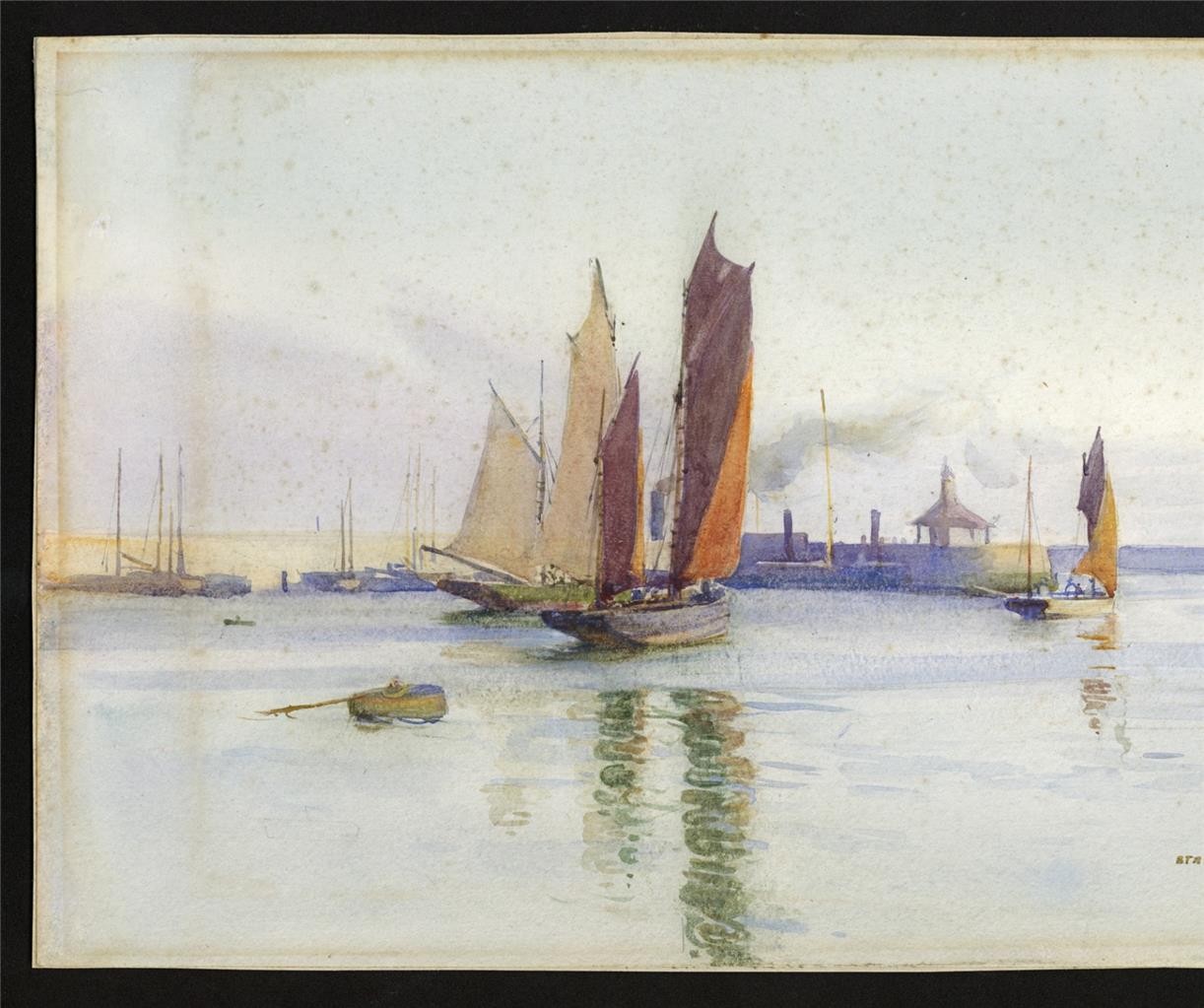 Ethel Kirkpatrick (1869-1966) Watercolour Painting - Boats In Harbour 18976