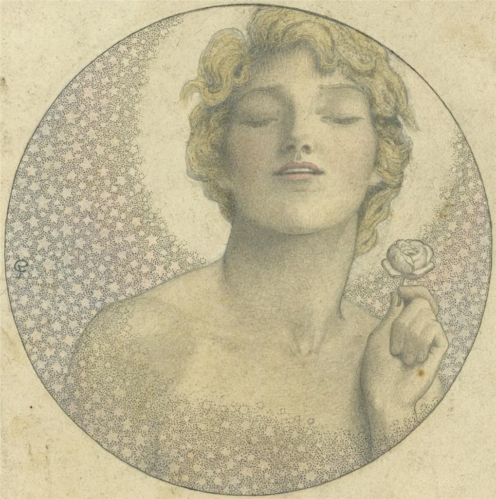 Cecil French (18791953) Pencil Drawing  The Flowering Of The Ages0