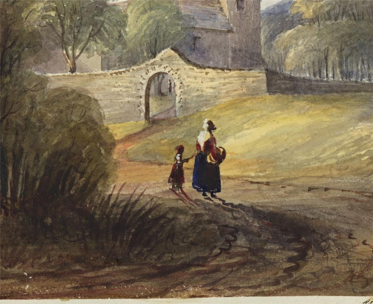 Mary Webster (1794-1883) - Watercolour Painting - Ovingdean Church Brighton 18387