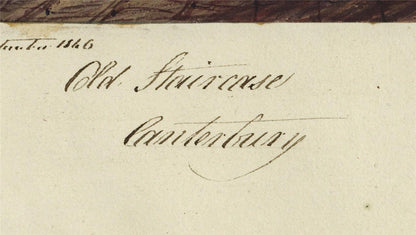 Mary Webster (1794-1883) Watercolour Painting - Old Staircase Canterbury 18464