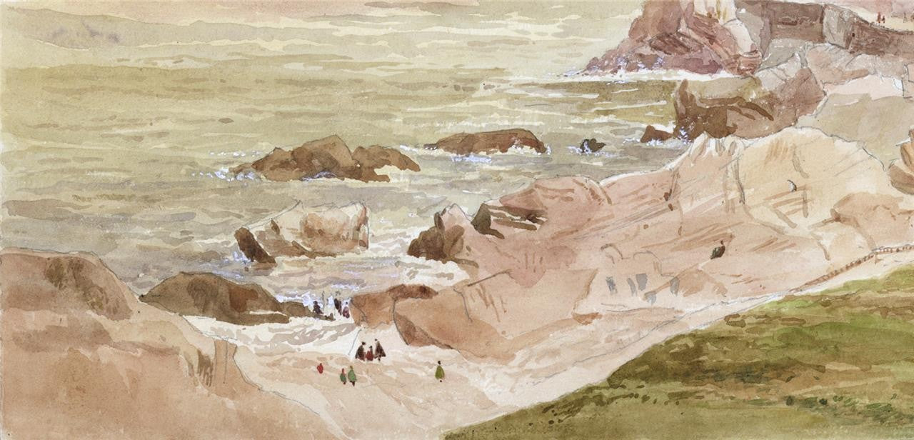 Capstone Point Ilfracombe Devon 1866 Watercolour Painting - 19th Century2