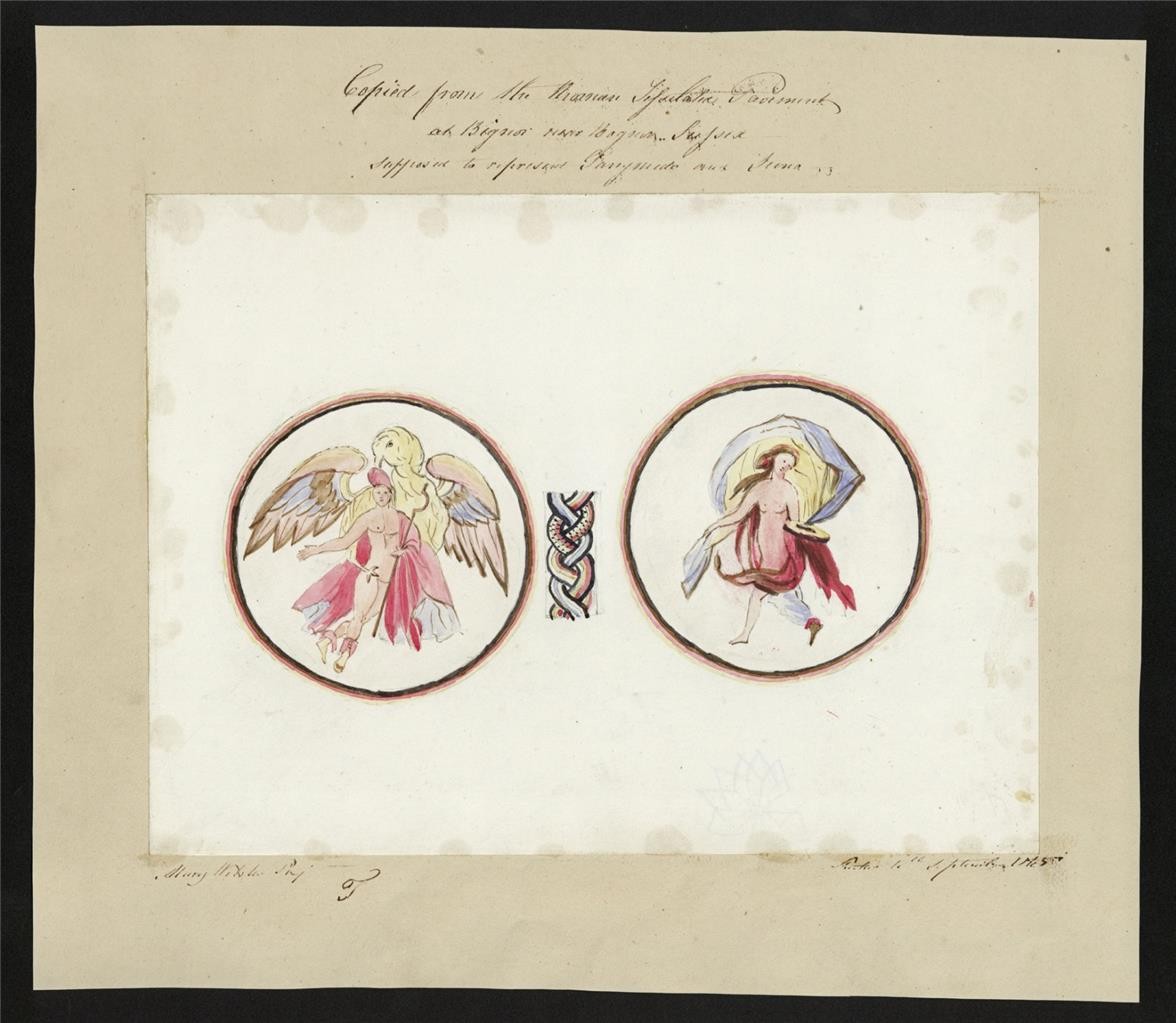 Mary Webster (1794-1883) Watercolour Painting Study Of The Roman Pavement Bignor1