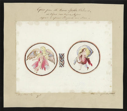 Mary Webster (1794-1883) Watercolour Painting Study Of The Roman Pavement Bignor1