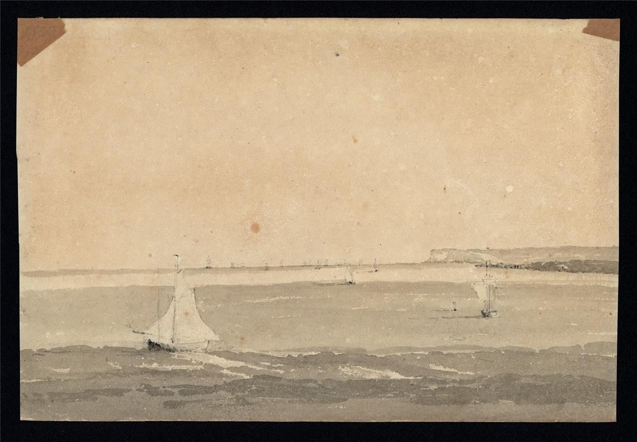Between Ramsgate & Sandwich Kent 1823 - Watercolour Painting - 19th Century5