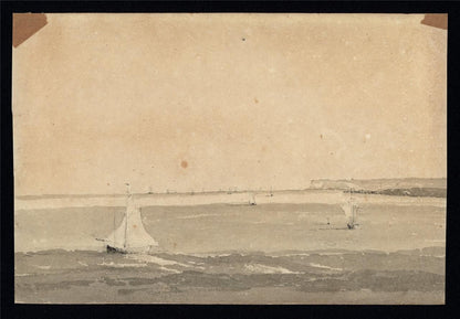 Between Ramsgate & Sandwich Kent 1823 - Watercolour Painting - 19th Century5