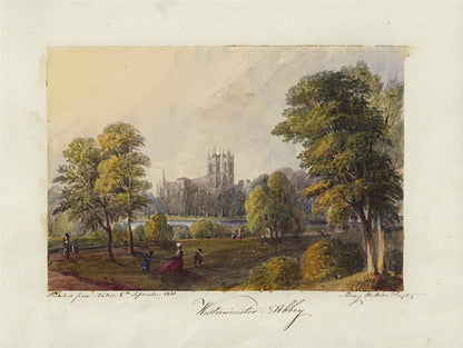 Mary Webster (1794-1883) Watercolour Painting Westminster Abbey London 18419