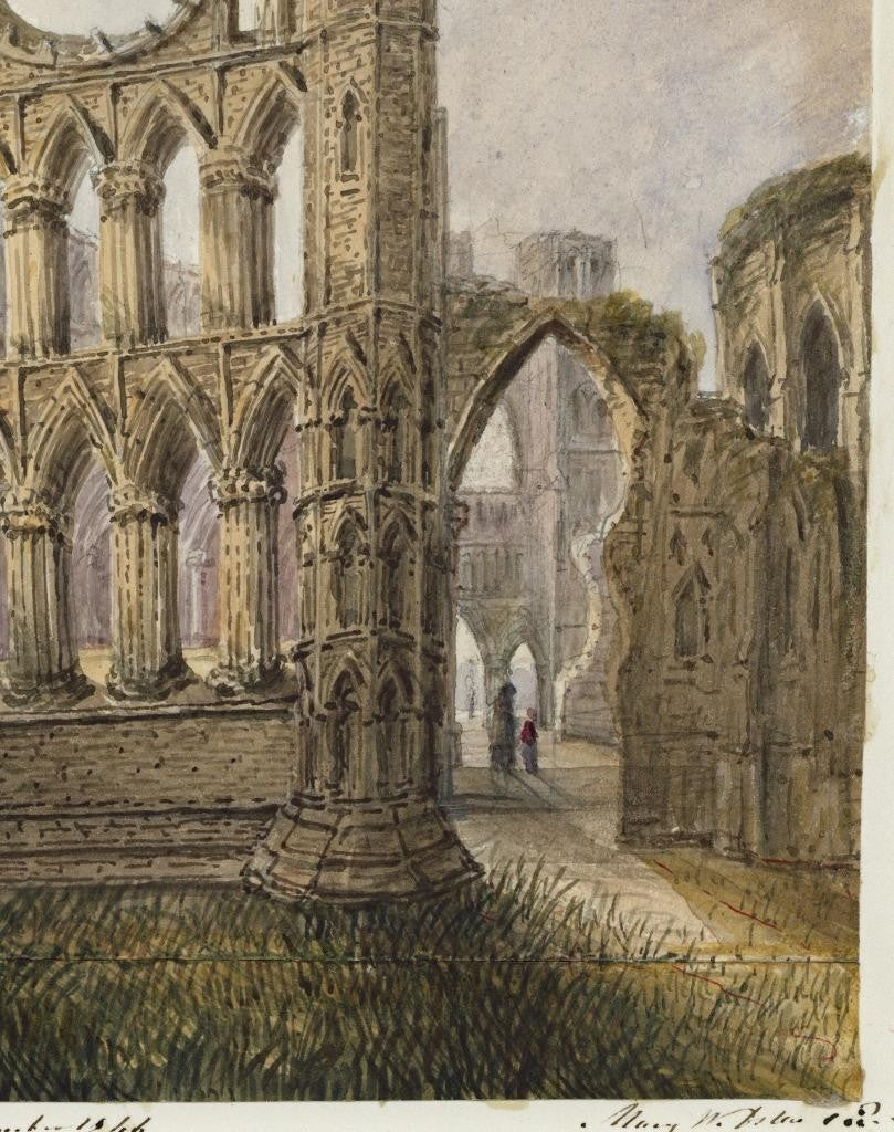 Mary Webster (1794-1883) - Watercolour Painting Elgin Cathedral Scotland 18446