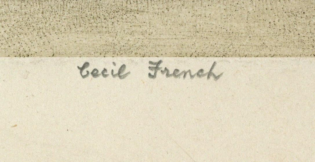 Cecil French (1879-1953) Pencil Signed Mezzotint - Two Worlds2