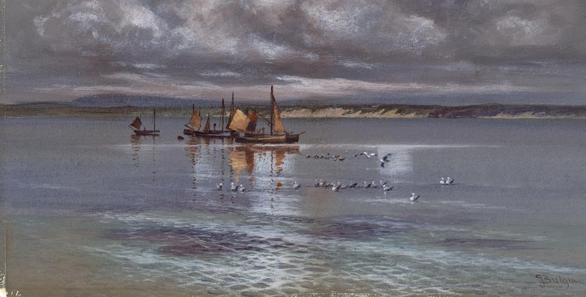 CHARLES J. BULGIN Watercolour Painting BOATS AT SEA - 20TH CENTURY - SEASCAPE4