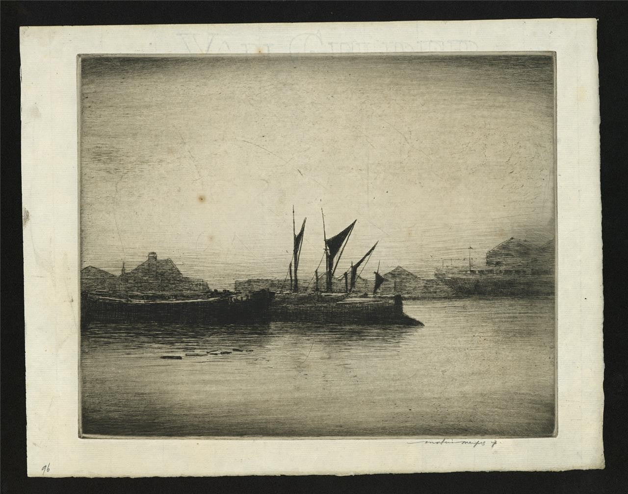 Mortimer Menpes (1855-1938) - Pencil Signed Etching - River Thames Docks London1