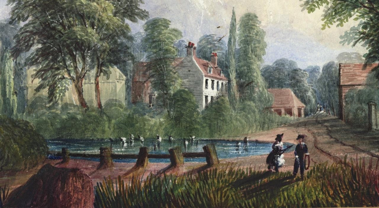 Mary Webster (1794-1883) Watercolour Painting - Harrow On The Hill London 18579