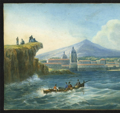 Catania Sicily Italy Watercolour Painting 19th Century Grand Tour6