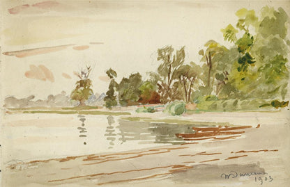 Walter Duncan (1848-1932) - Watercolour Painting - River Scene Landscape 19030