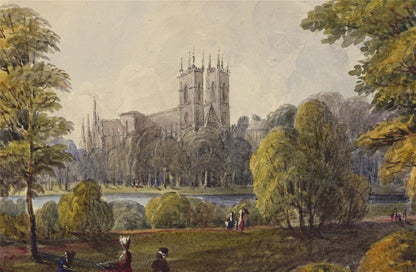 Mary Webster (1794-1883) Watercolour Painting Westminster Abbey London 18418