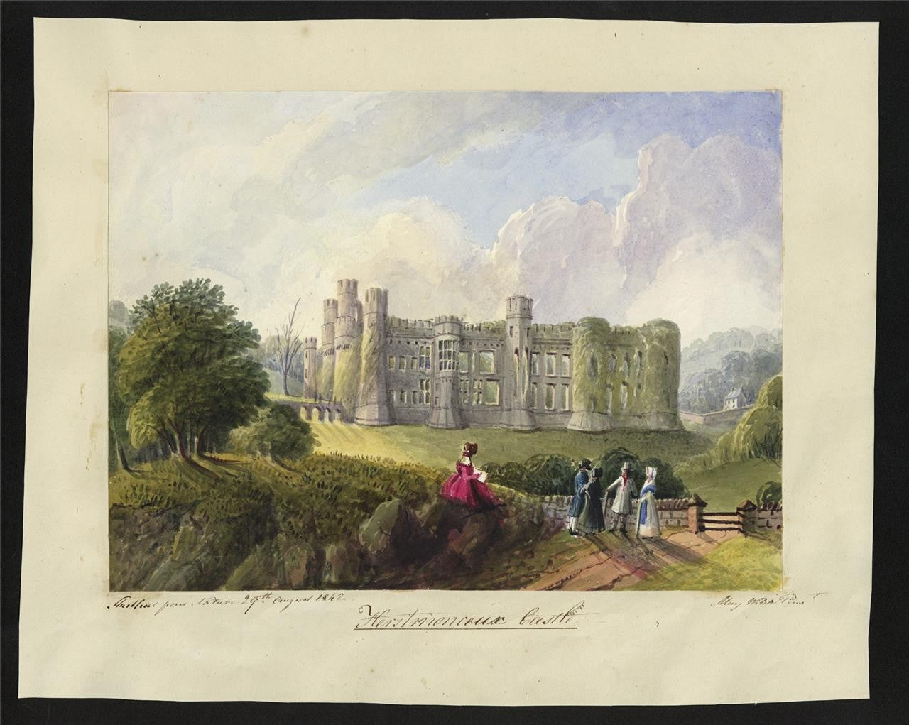 Mary Webster (1794-1883) - Watercolour Painting - Herstmonceux Castle 18421