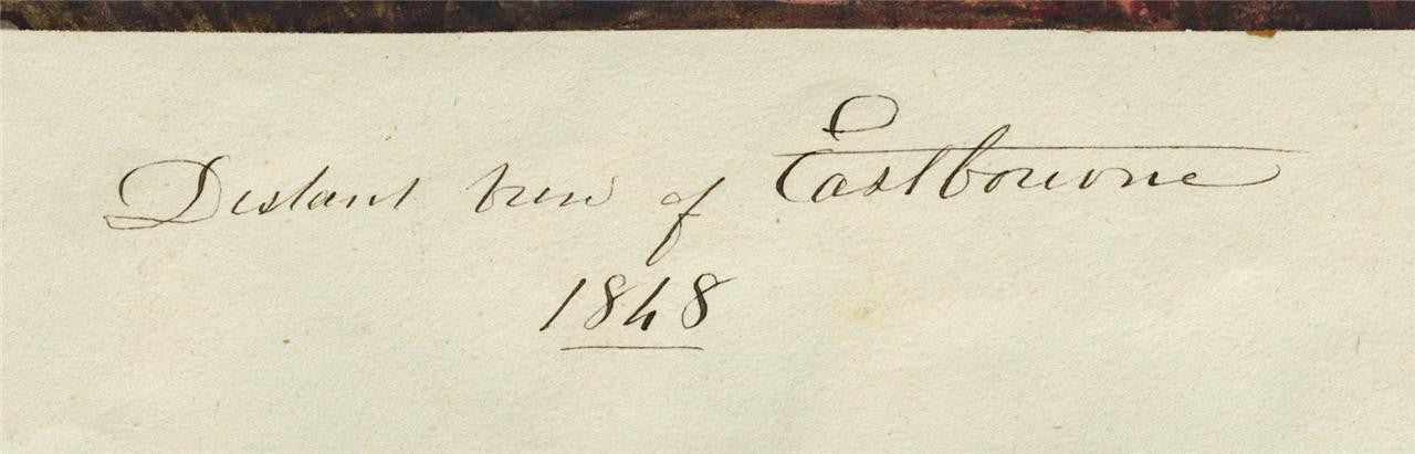 Mary Webster (1794-1883) Watercolour Painting - Distant View Of Eastbourne 18482