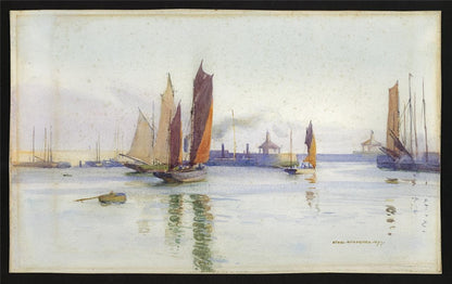 Ethel Kirkpatrick (1869-1966) Watercolour Painting - Boats In Harbour 18972