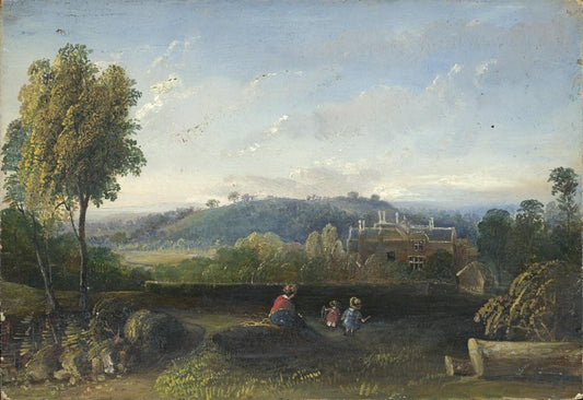 Mary Webster (1794-1883) Oil Painting - Figures In Rural Landscape 19th Century0