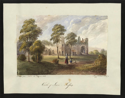 Mary Webster (1794-1883) Watercolour Painting Lewes Castle Sussex 18381