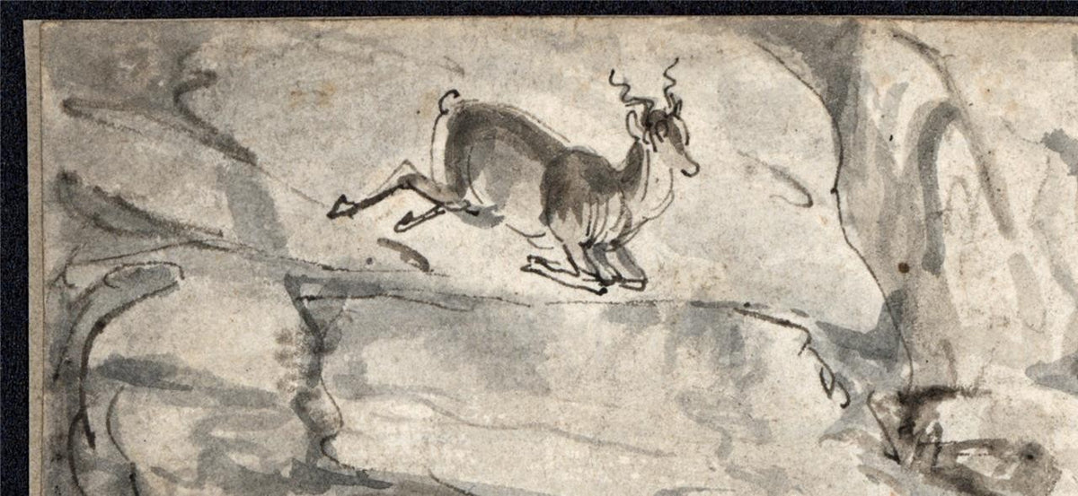 Attributed Samuel Howitt - Small Watercolour Painting - Hunting Scene3