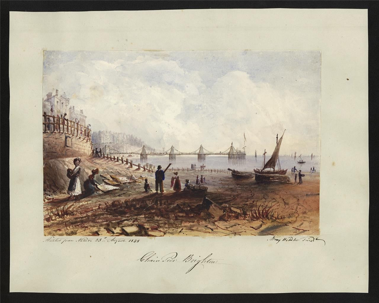 Mary Webster (1794-1883) - Watercolour Painting - Chain Pier Brighton 18381