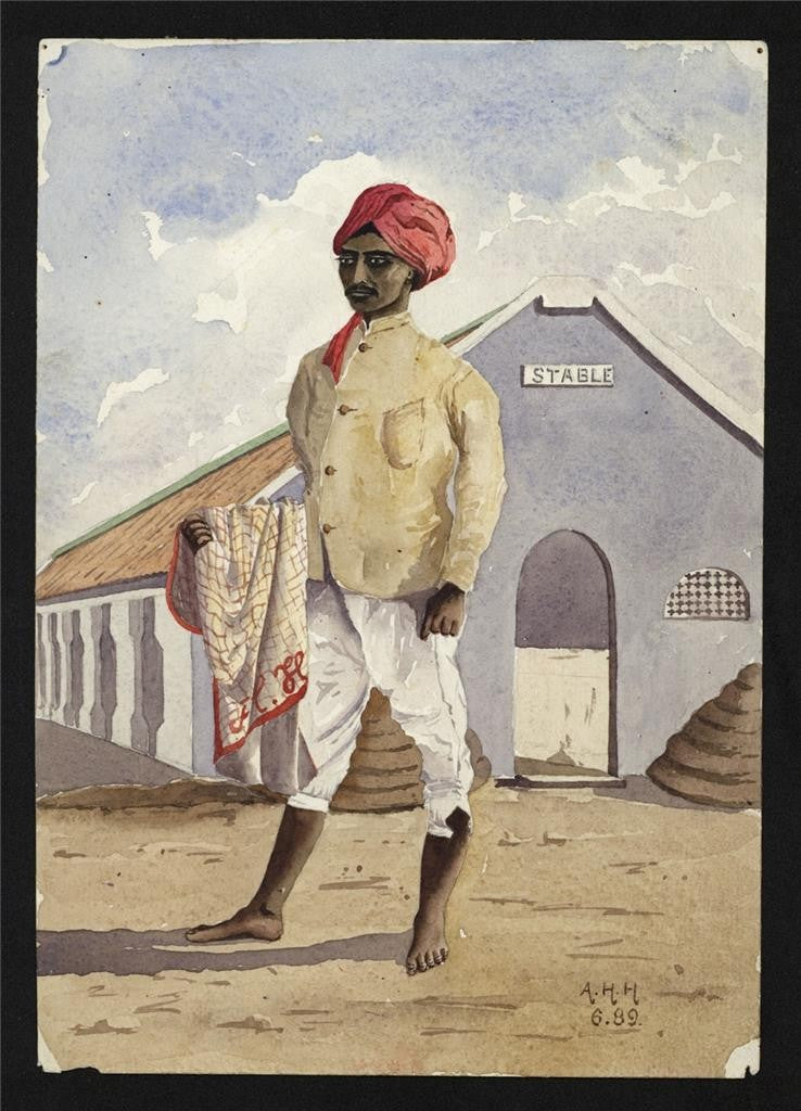 Syce By A Stable - India 1889 - Watercolour Painting - Arthur Herbert Hussey2