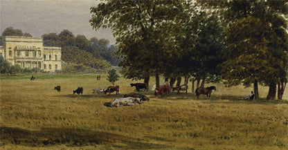 Newland Park Buckinghamshire 1832 - Antique Watercolour Painting - Nash3