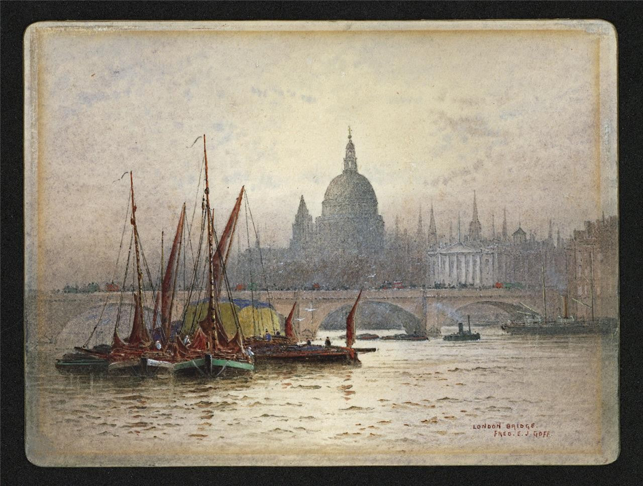 Frederick Edward Joseph Goff (18551931) Watercolour Painting  London Bridge1