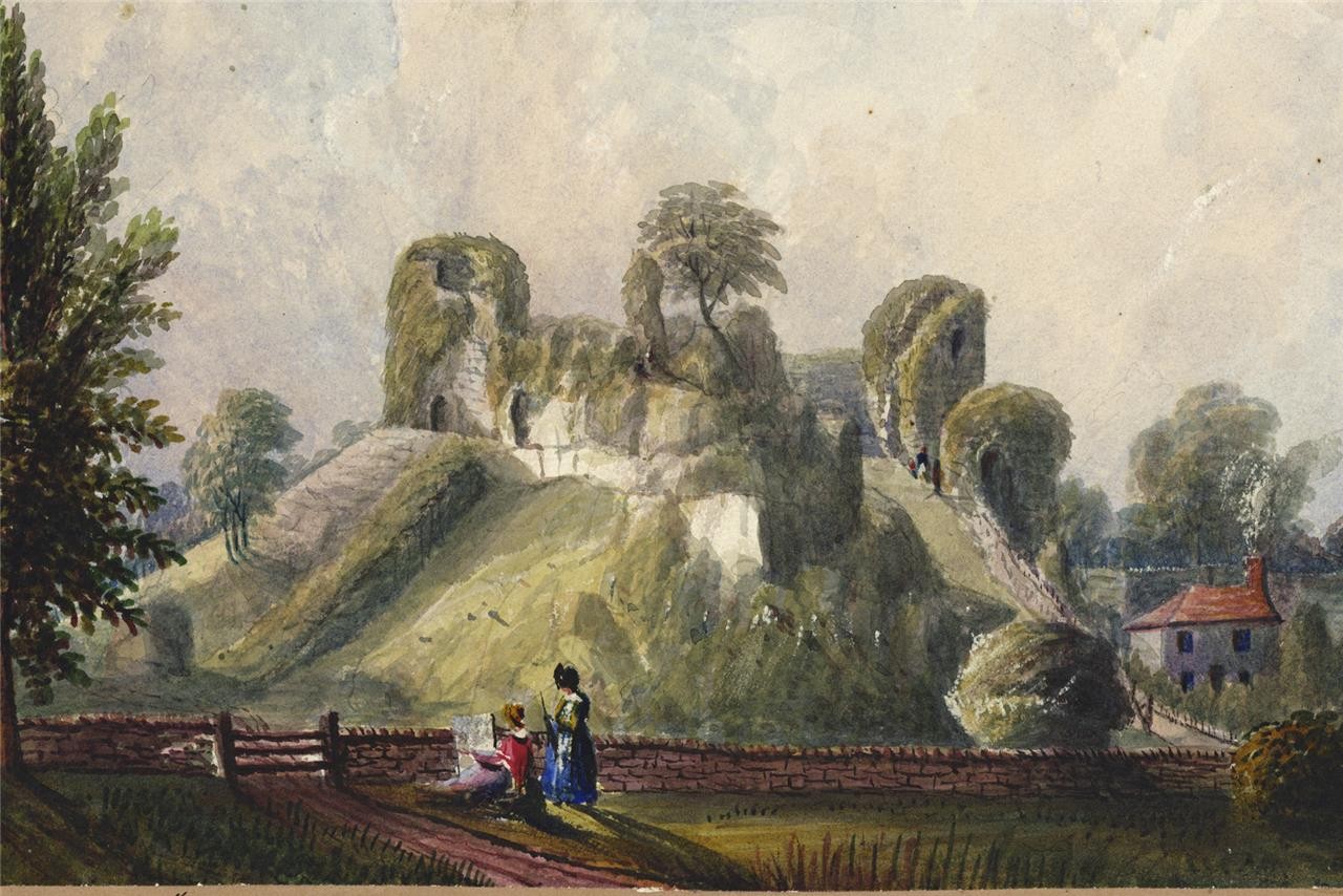 Mary Webster (1794-1883) - Watercolour Painting - Pevensey Castle Sussex - 18525