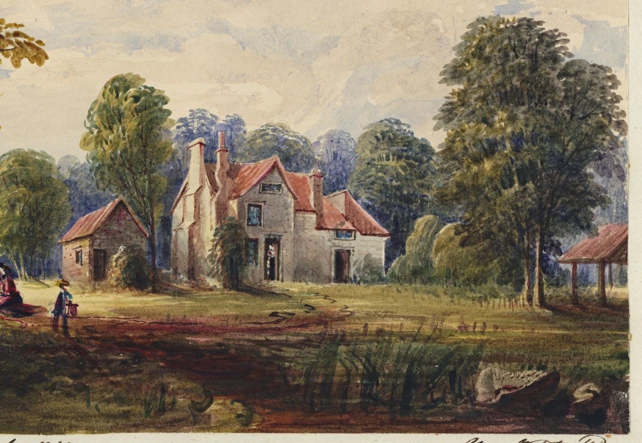 Mary Webster (1794-1883) Watercolour Painting - Cottage At Sudbury London 18416