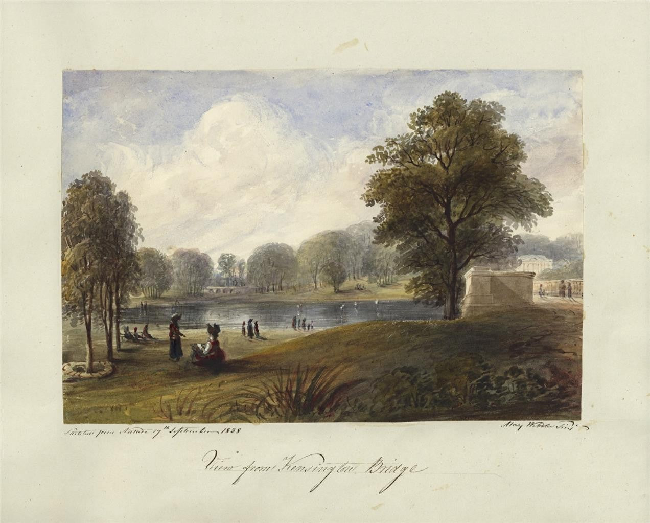 Mary Webster Watercolour Painting View From Kensington Bridge London 18389