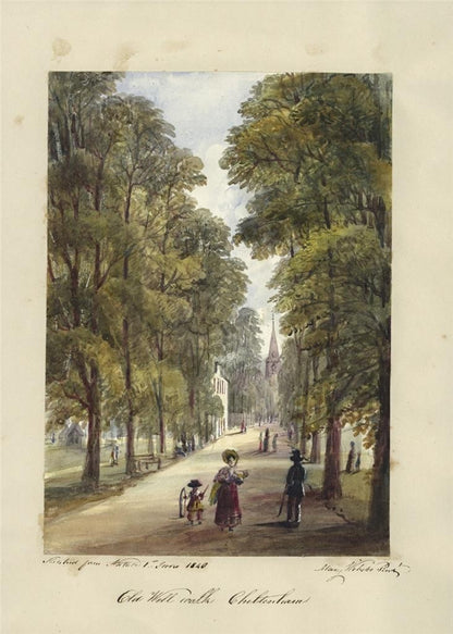 Mary Webster (1794-1883) Watercolour Painting Old Well Walk Cheltenham 18407