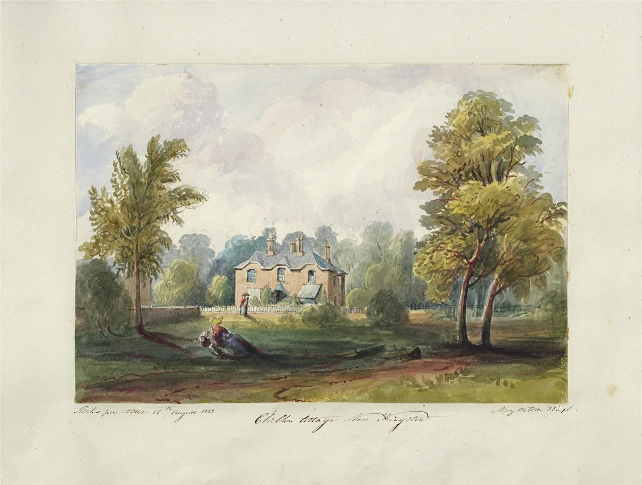 Mary Webster Watercolour Painting Chillon Cottage Near Kingston London 18426