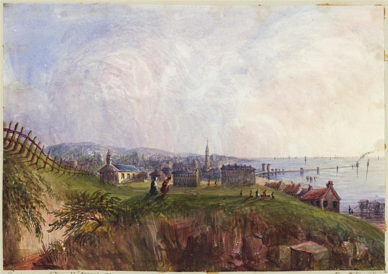 Mary Webster Watercolour Painting Herne Bay From The Downs - Kent - 19th Century0