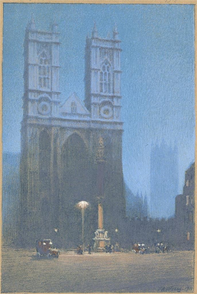 Thomas Robert Way (1861-1913) Pencil Signed Lithograph Westminster Abbey London0