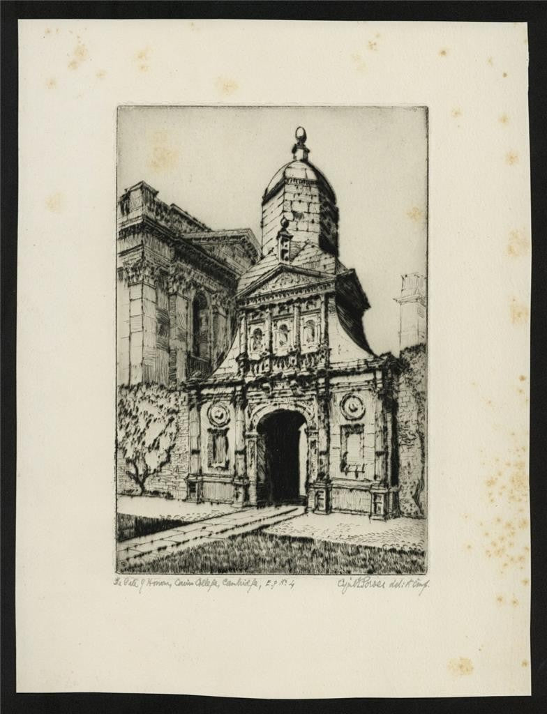 Cyril Edward Power (1872-1951) Pencil Signed Etching - Caius College Cambridge1