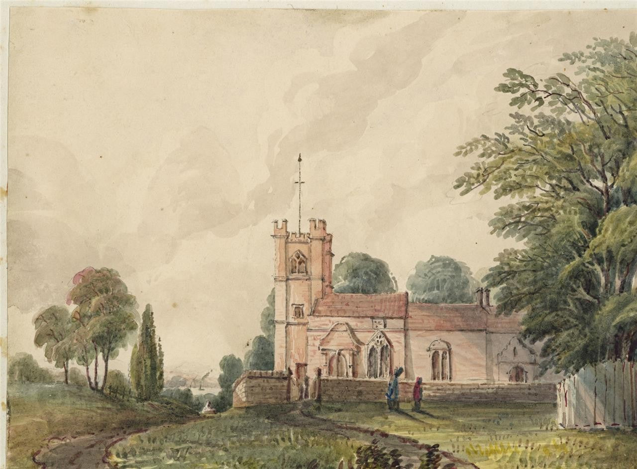 Mary Webster Watercolour Painting Charlton Church Woolwich Greenwich London 18419