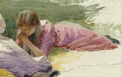 Two Ladies In Landscape - Watercolour Painting - Late 19th / Early 20th Century3